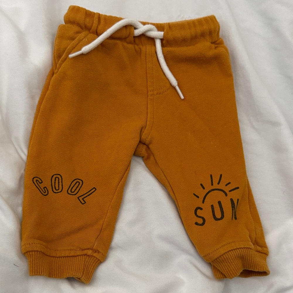 Vibrant Mustard Joggers with Playful Print